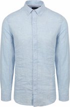 Suitable - Overhemd Linnen Lichtblauw - Heren - Maat L - Comfort-fit