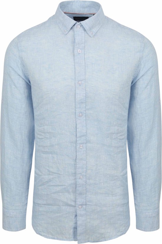 Suitable - Overhemd Linnen Lichtblauw - Heren - Maat L - Regular-fit