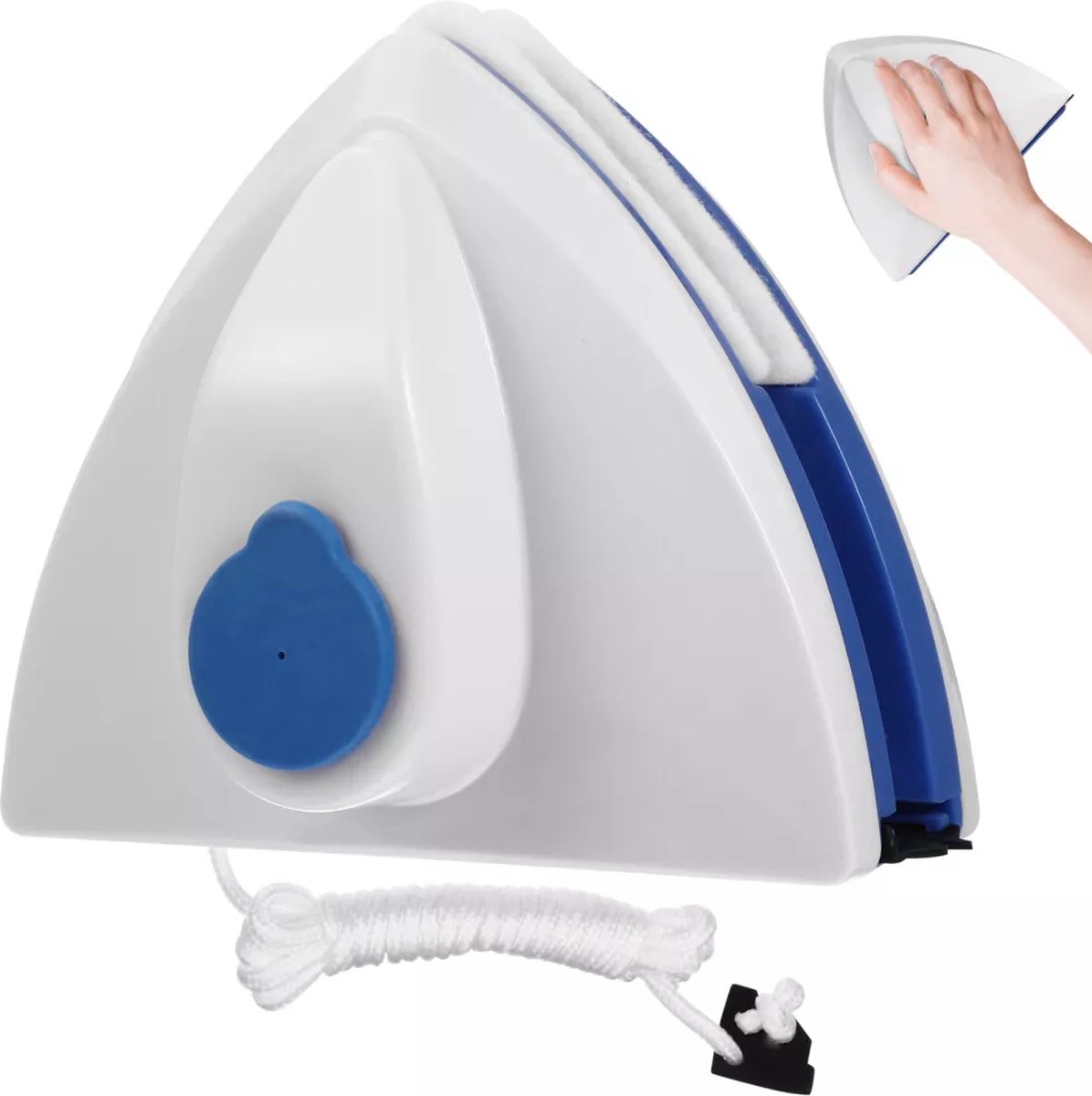 Goedkoopste Magnetische Ramenwasser - Ruitenreiniger met Automatische Waterafvoer - Glazenwasser met Dubbelzijdige Borstel - Magnetische Ramenwasser met Anti Drop Funtie - Blauw - enkelglas 3-8 mm