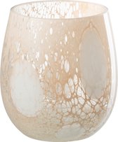 J-Line Windlicht Draden Glas Beige/Wit Small