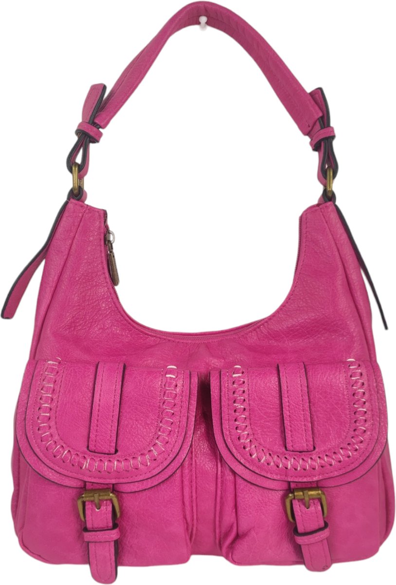 Mandoline - trendy handtas / schoudertas - met verstelbare en afneembare schouderriem - fuchsia