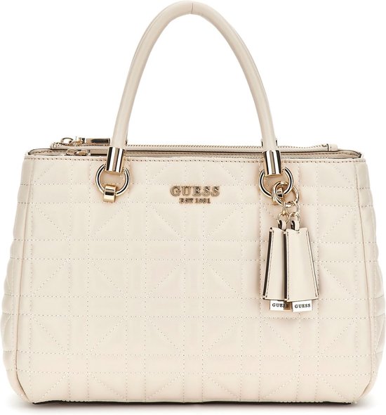 Guess Assia High Society Satchel Dames Handtas - Stone - One Size