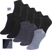 SOX 10 PACK Sneakersokken en Enkelsokken Multipack Effen Mix Marine en Jeans Maat 40/46