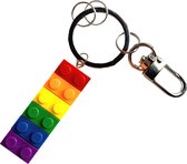 Ainy - Nanoblocks Rainbow Keychain | Sleutelhanger met sleutelringen | sleutelhangers voor kinderen en volwassenen | auto sleutelhouder speelgoed accessoires in regenboog kleuren | Geschikt voor Lego star wars, technic, friends of ninjago minifigures