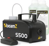Machine à fumée en plastique BeamZ S500 avec 2 litres de liquide à fumée - 500W
