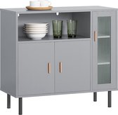 Rootz moderne keukenkast - dressoir - halkast - dressoir - MDF en metalen constructie - verstelbare planken - anti-tip ontwerp - 80 cm x 75 cm x 35 cm