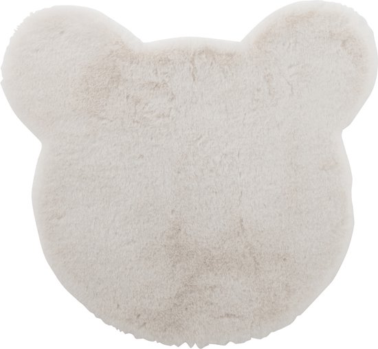 J-Line tapis tête d'ours - polyester - blanc