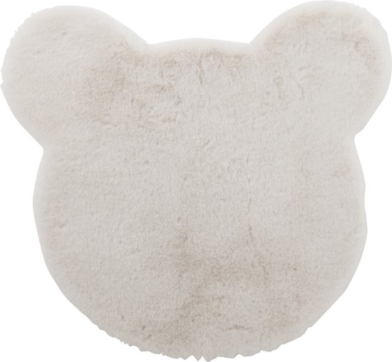 J-Line tapis Tête Ours - polyester - blanc