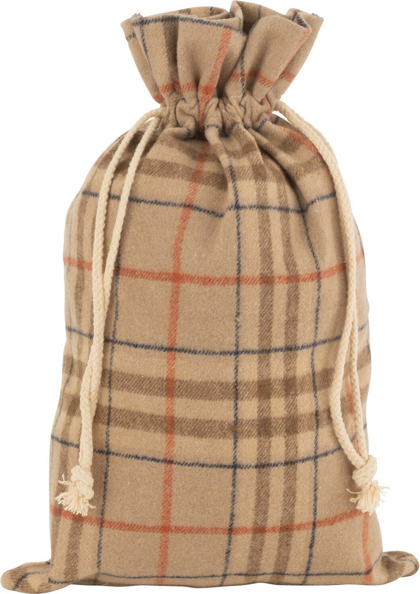 Moderne beige en bruine kersttextiel van J-Line, medium formaat.
