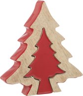 J-Line Kerstboom - hout - rood - small