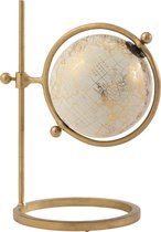 J-Line wereldbol Ring - ijzer/kunststof - goud/wit - small