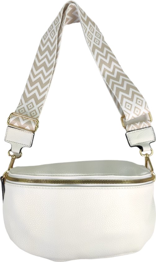 Qischa® - Crossbody heuptas bumbag - fashion riem - soft - wit