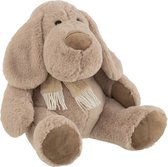 J-Line Hond+Sjaal Zittend Textiel Beige Extra Large