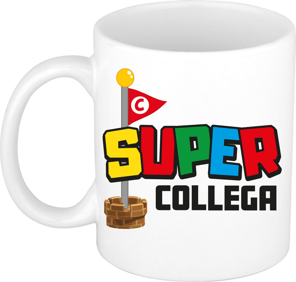 Bellatio Decorations Cadeau koffie/thee mok voor collega - wit - super Collega - 300 ml