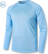 Livano Rash Guard - Surf Shirt - Zwemkleding - UV Beschermende Kleding - Voor Zwemmen - Surfen - Duiken - Blauw - Maat XL