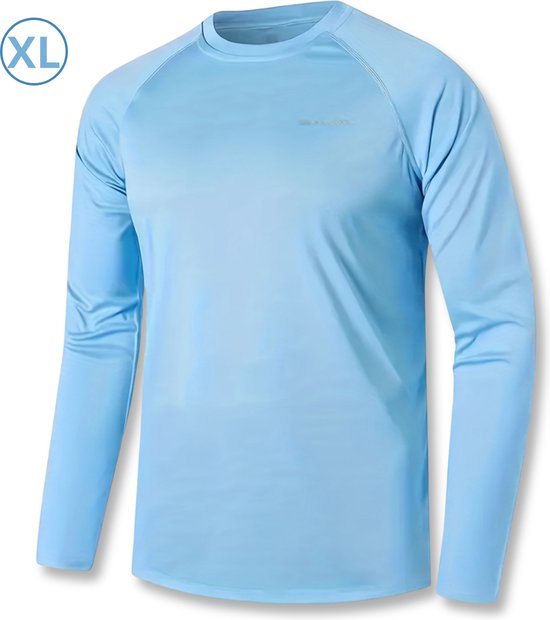 Foto: Livano rash guard surf shirt zwemkleding uv beschermende kleding voor zwemmen surfen duiken blauw maat xl