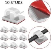 Knaak Kabel clips - Kabel houder - Zelfklevend - Kabelbinder - Wit - 10 STUKS