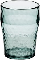 Secret de Gourmet Onbreekbare drinkbekers - gehamerd kunststof - groen transparant - 11 x 8 cm - 400 ml