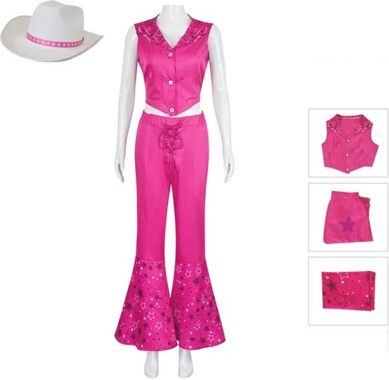 Homesell Halloween kostuum - Barbie & Ken - Halloween - Carnaval - kostuum - volwassenen - M vrouwen - Malibu Barbie - Cowboy - maat valt normaal
