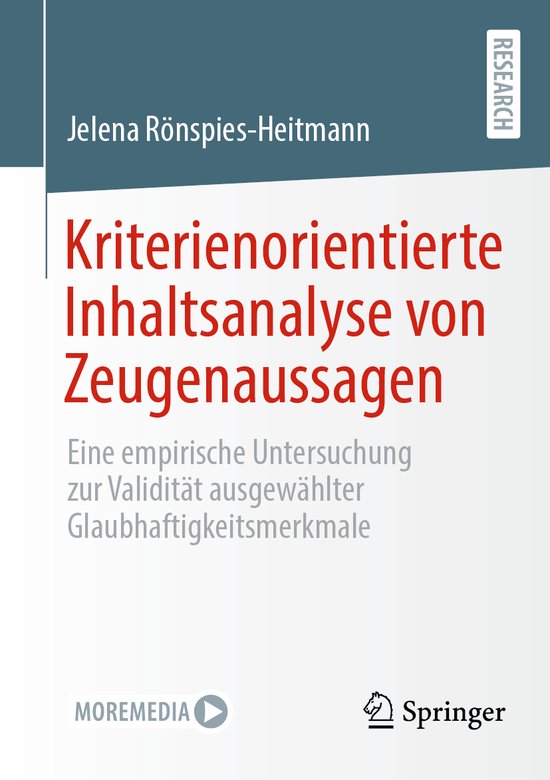 Kriterienorientierte Inhaltsanalyse von Zeugenaussagen - cover