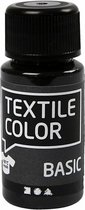 Textielverf - Kledingverf - Zwart - Basic - Textile Color - Creotime - 50 ml