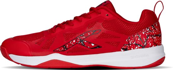 HONDERD Blade non-marking professionele badmintonschoenen voor heren (rood/wit, maat: EU 42/UK 8/US 9) | Materiaal: TPU/Rubber | Geschikt voor indoortennis/squash/tafeltennis/basketbal en padel