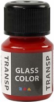 Glasverf - Porseleinverf - Verf Voor Porselein En Glas - Transparant - Rood - Glass Color Transparant - Creotime - 30ml