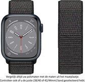 Bracelet de montre en nylon Zwart avec tissage rouge subtil Convient pour Apple Watch 1, 2, 3, 4, 5, 6, 7, 8, SE & Nike+, 42 mm, 44 mm et 45 mm Série « Largeur homme » - Nylon tissé doux - 42 mm, 44 mm et 45 mm - noir - Taille : voir photo taille