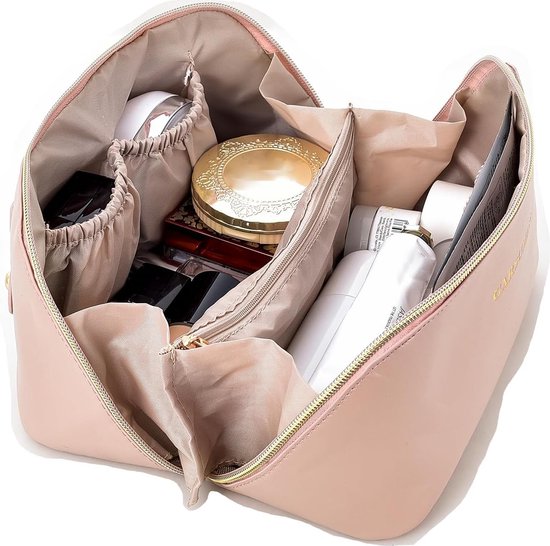 Trousse De Maquillage De Voyage - Pochette Cosmétique En Nylon, Taille Standard