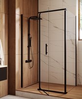 Cabine de douche Badplaats Los Angeles 90 x 120 x 190 cm - Zwart - Cabine de douche avec porte tournante