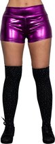 Glanzende hotpants - paars - S - 34 - festival