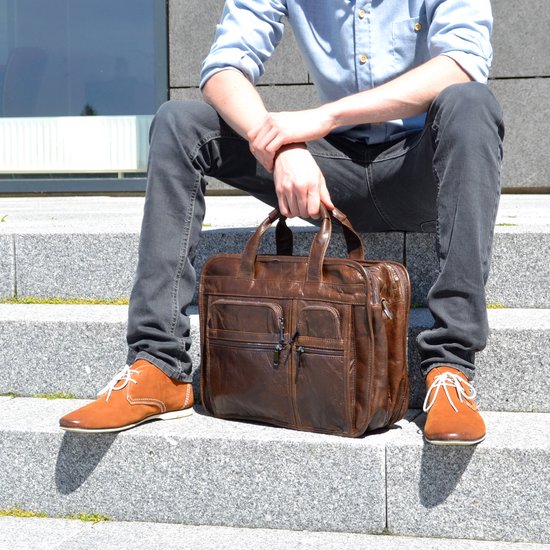 Sac en cuir cognac Topline