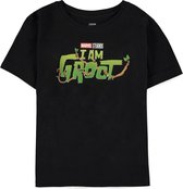 Marvel Guardians Of The Galaxy - I Am Groot Kinder T-shirt - Kids 110/116 - Zwart