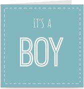 IT'S A BOY | kaart / wenskaart met envelop | voor geboorte jongen / zoon
