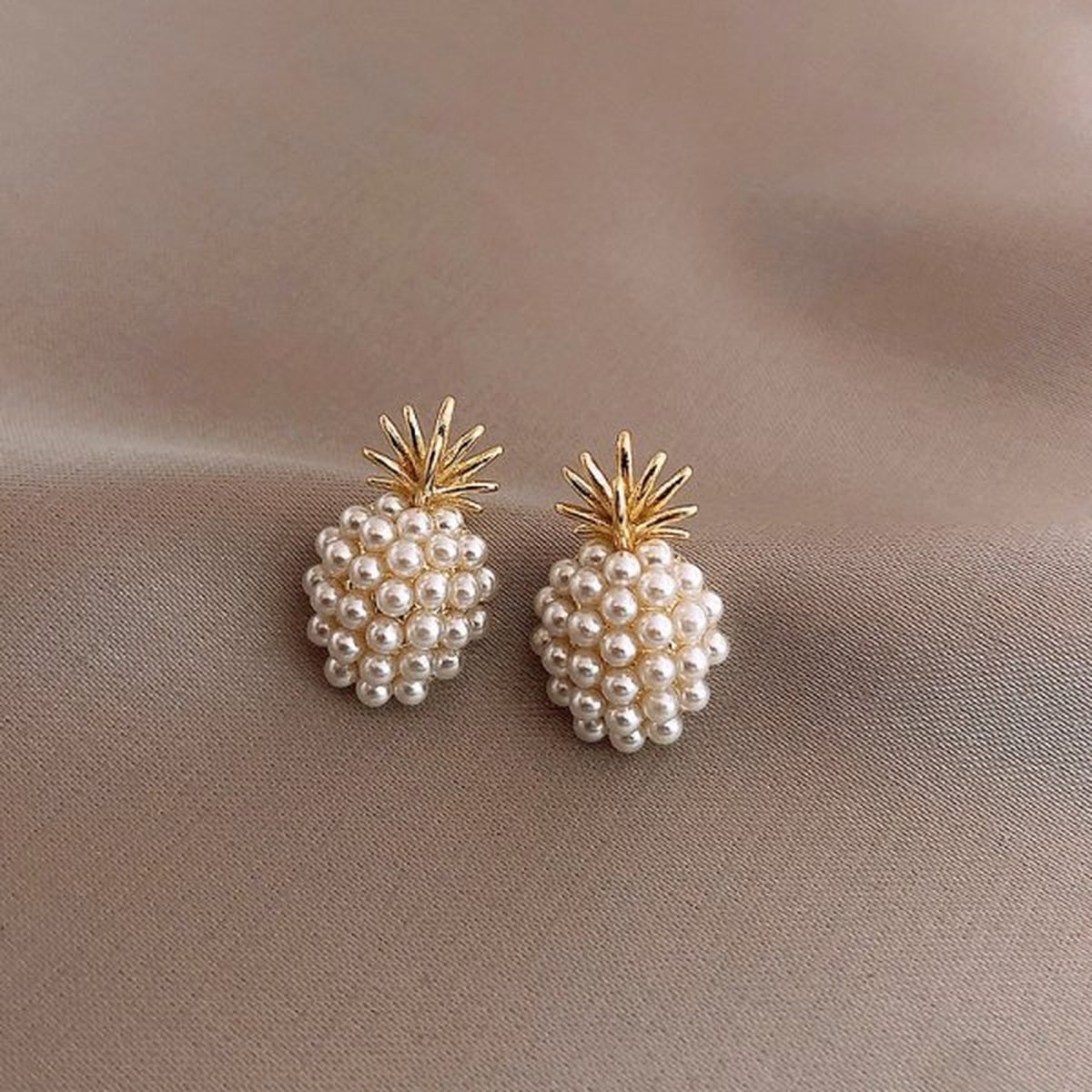 Oorbelletjes ananas - Pareltjes - Studs - Oorbellen knopjes