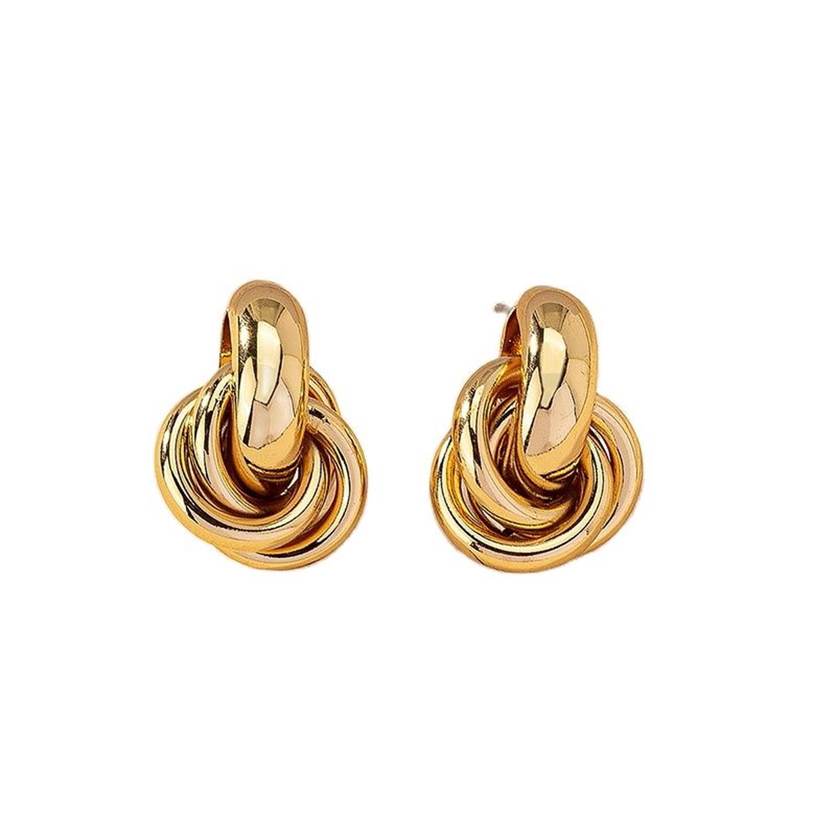 Statement oorbellen - Knoopdesign - Glanzend - Chique