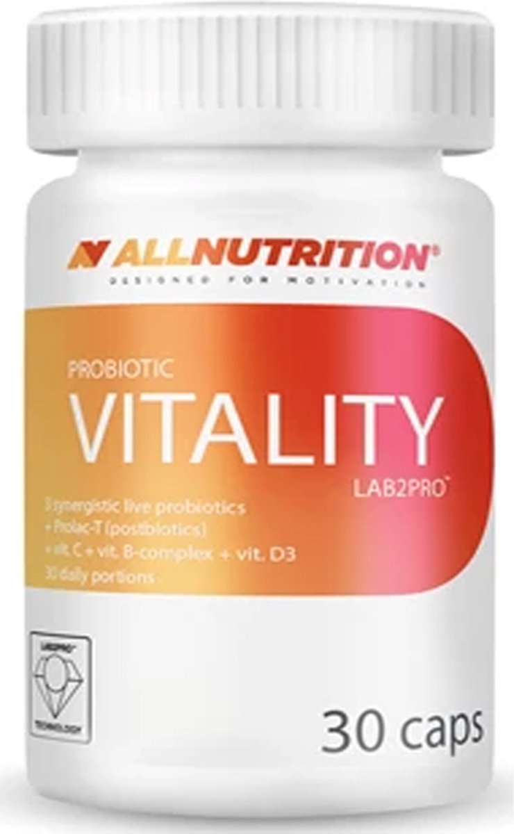 Goedkoopste Allnutrition | Probiotica Vitality LAB2PRO | 30 capsules 30 servings | Supplement | Darmflora | Met vit. C,B-complex en D. | Spijsvertering | Nutriworld