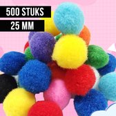 Allernieuwste.nl® 500 PCS Pompons 25 mm - Pompons artisanaux de couleurs Mix - Travaux manuels DIY -500 x 2,5 cm - Mix de couleurs