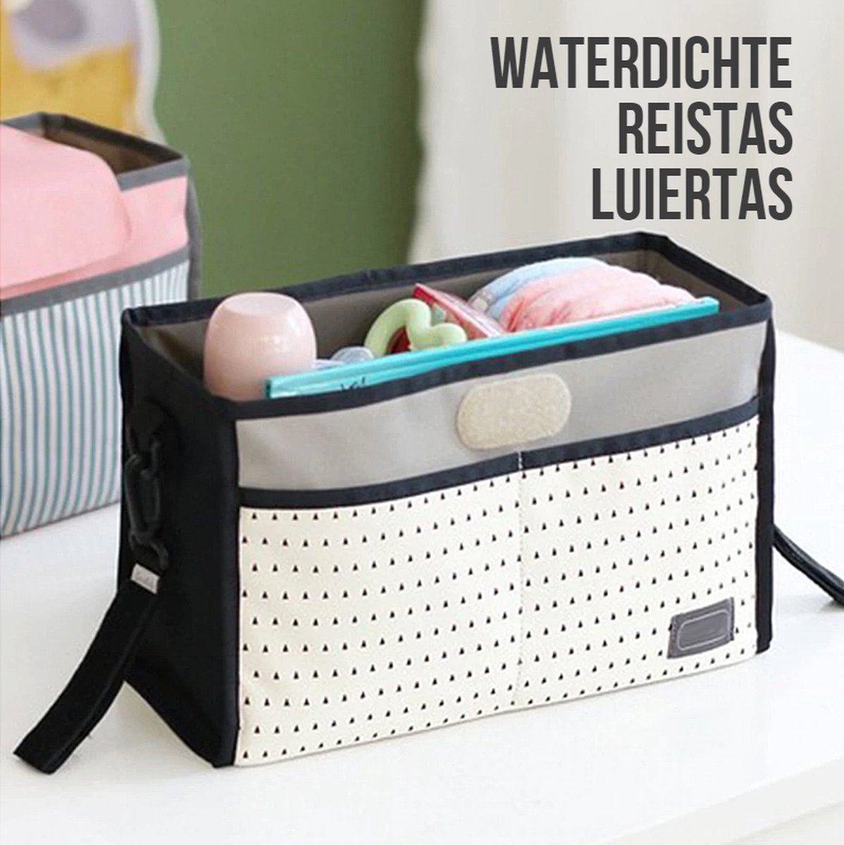 Allernieuwste Kinderwagen Tas Universele Wandelwagen Buggy Reistas - Luiertas Draagtas Reistas - Waterdicht - Beige van Merkloos / Sans marque