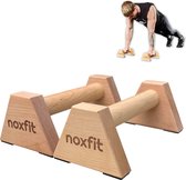 Noxfit® Parallettes - Opdruksteunen 25 CM - Push Up Bars 11 CM Hoog - Grips voor Calisthenics - Fitness - Turnen - Crossfit - Parallettes Hout