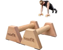 Noxfit® Parallettes - Opdruksteunen 25 CM - Push Up Bars 11 CM Hoog - Grips voor Calisthenics - Fitness - Turnen - Crossfit - Parallettes Hout