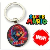 Super Mario Naam Sleutelhanger - Super Mario - Sleutelhanger - Eigen Naam - Persoonlijk - Cadeau - Uniek