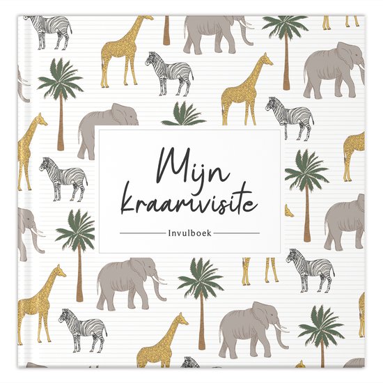 Fyllbooks - Kraambezoekboek - Kraamtijd - Invulboek voor Kraambezoek - Kraamboek - Jungle - Geschikt voor: 66 Gasten