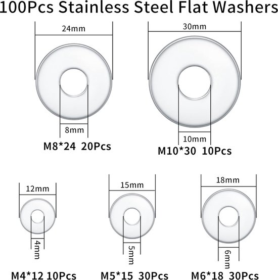 QUARKZMAN 20 stuks platte sluitringen, M10 messing, 10,5 mm ID x 20 mm