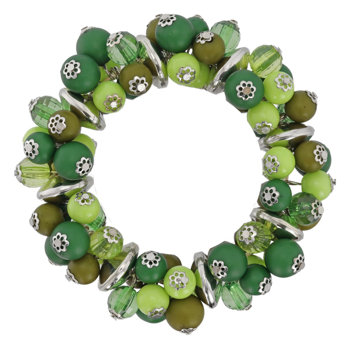 Behave - Elastische armband - kralen groen