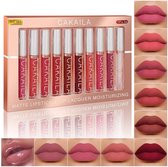 10 kleur lipgloss set, matte lipgloss, waterdichte lipstick set, niet gemakkelijk te vervagen en de cup niet aan te raken, lip make-up gift set