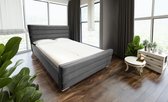 Maxi Maja - AMOR II tweepersoonsbed - Bed met frame - Container naar boven openend - Chromen poten - 160 x 200 - Kleur grijs - Monolith 85 stof