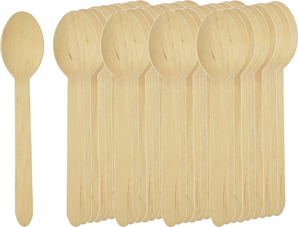 Wegwerp houten lepels, ECO bestek