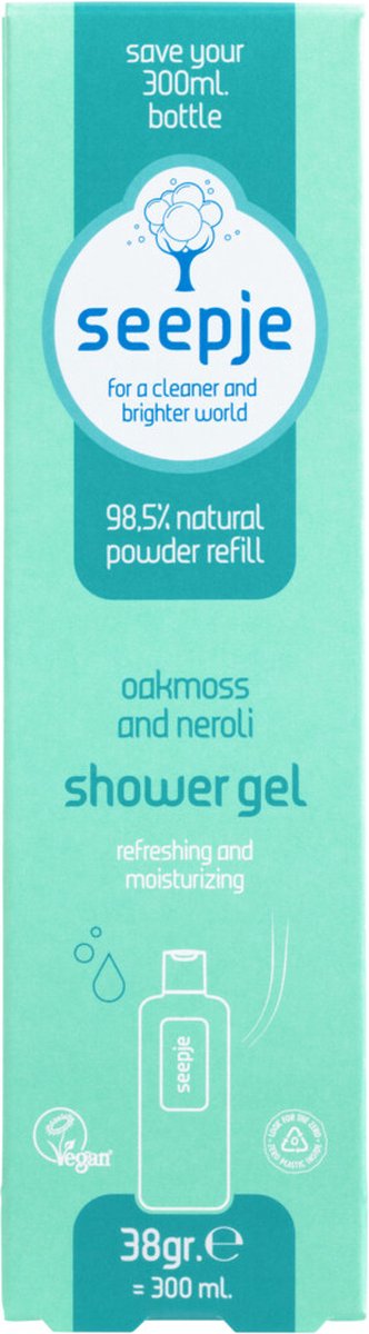 Seepje Showergel navulling - Oakmoss and Neroli - 10 x 38 gram