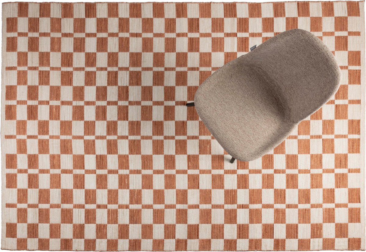 Zuiver Checker Vloerkleed 160x230 - Beige